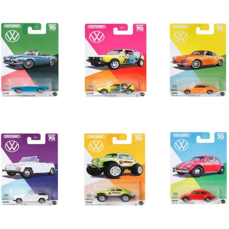 MatchBox 70th Anniversary Volkswagen Set of 6
