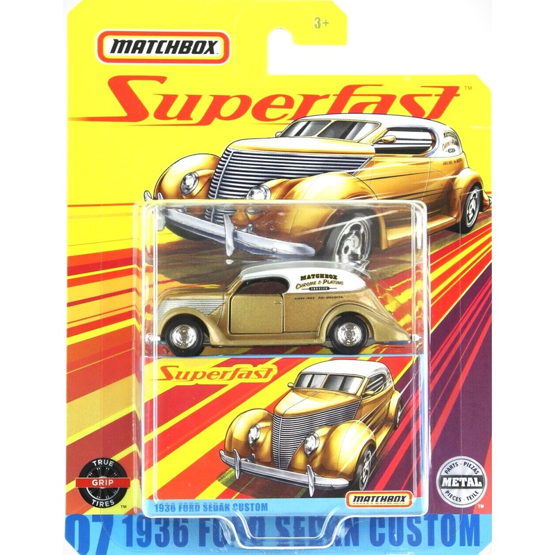 2019 Matchbox Superfast Premium Gold & White 1936 Ford Sedan Custom 1:64 Diecast
