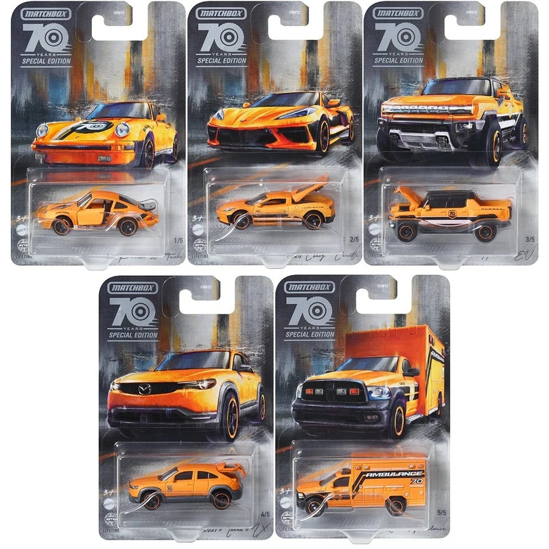Matchbox 70th Anniversary Moving Parts Vehicles Set of 5