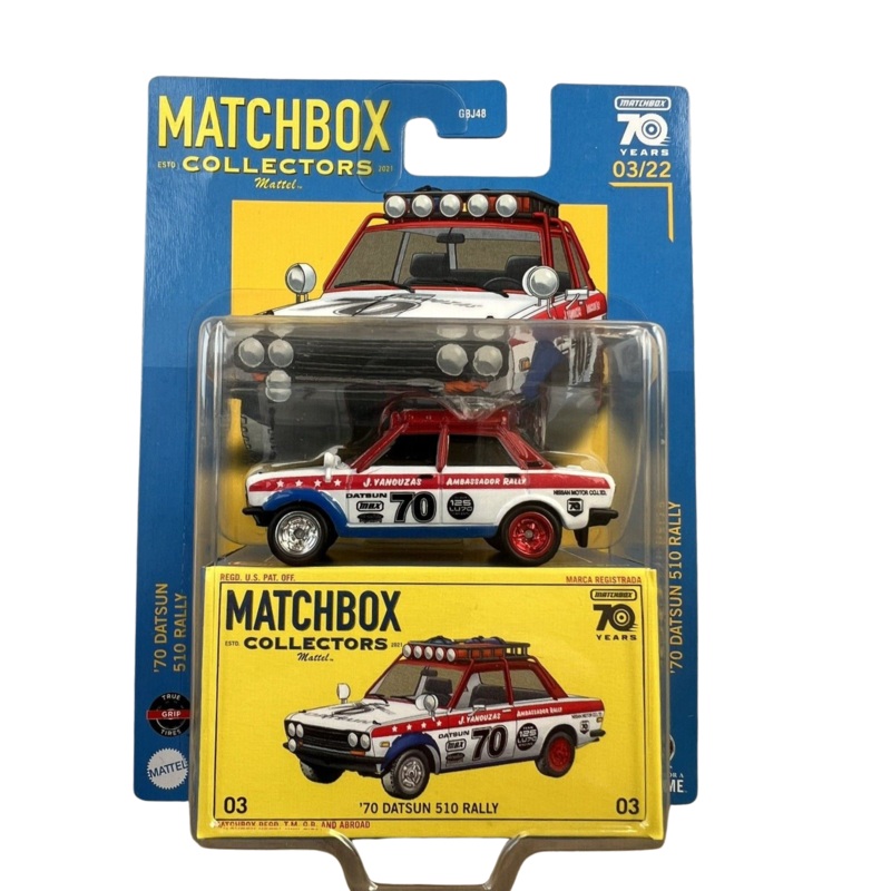Matchbox Premium 2023 Collectors Series '70 Datsun 510 Rally White