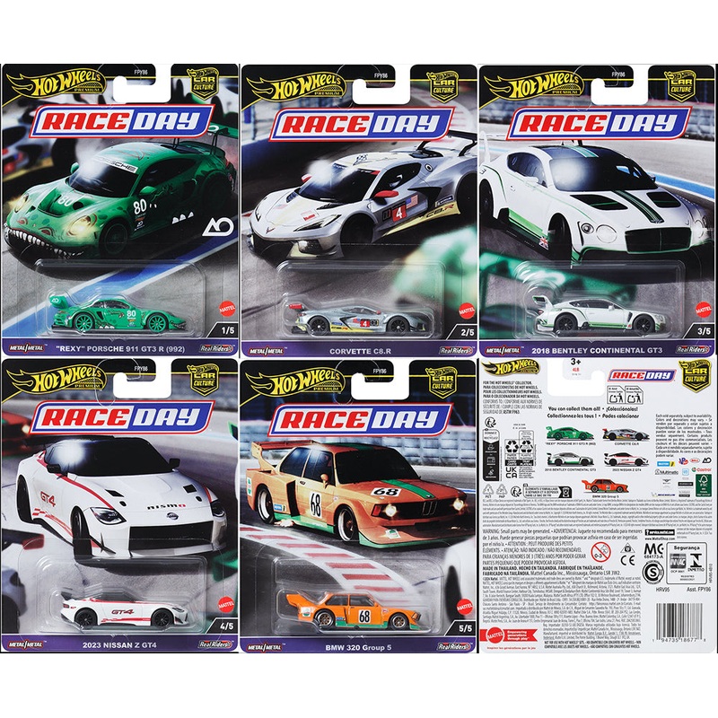 Hot Wheels Car Culture 2024 Mix 4 Vehicle Race Day Set of 5