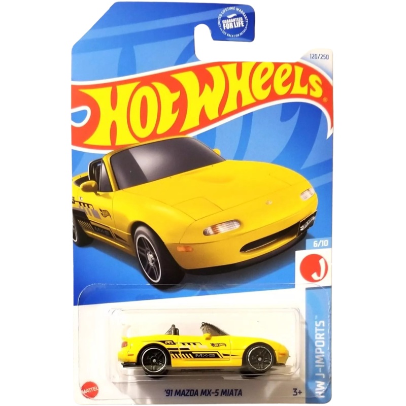 Hot Wheels 91 Mazda MX-5 Miata Yellow J-Imports 6/10